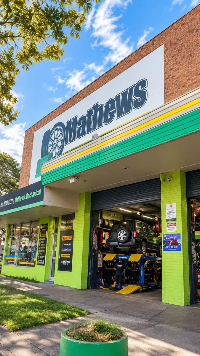Mathews Tyres workshop exterior