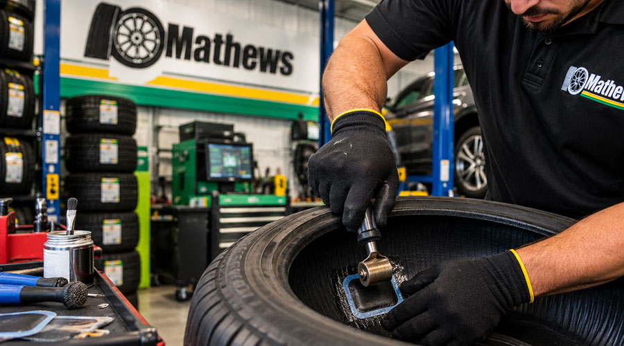 fixing-customers-tyre-with-an-internal-patch-mathews-tyres-campsie